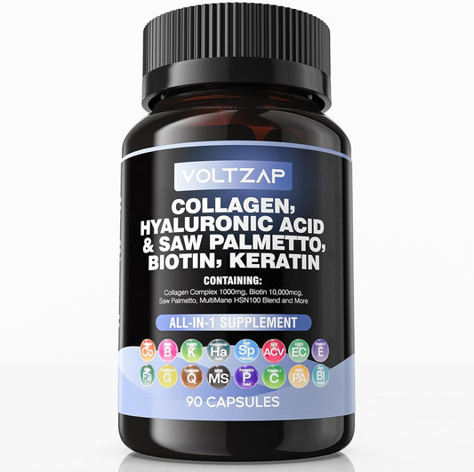 Hair, Skin, and Nails Vitamins with Collagen, Biotin, and Keratin - 90 Capsules