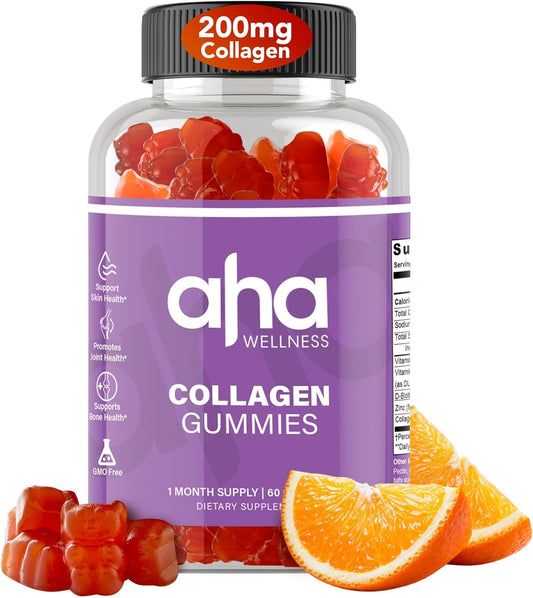 Hair, Skin, & Nails Collagen Support Gummies - 200mg Collagen Peptides with Vitamins C, E, & Zinc - Non-GMO - 30 Servings