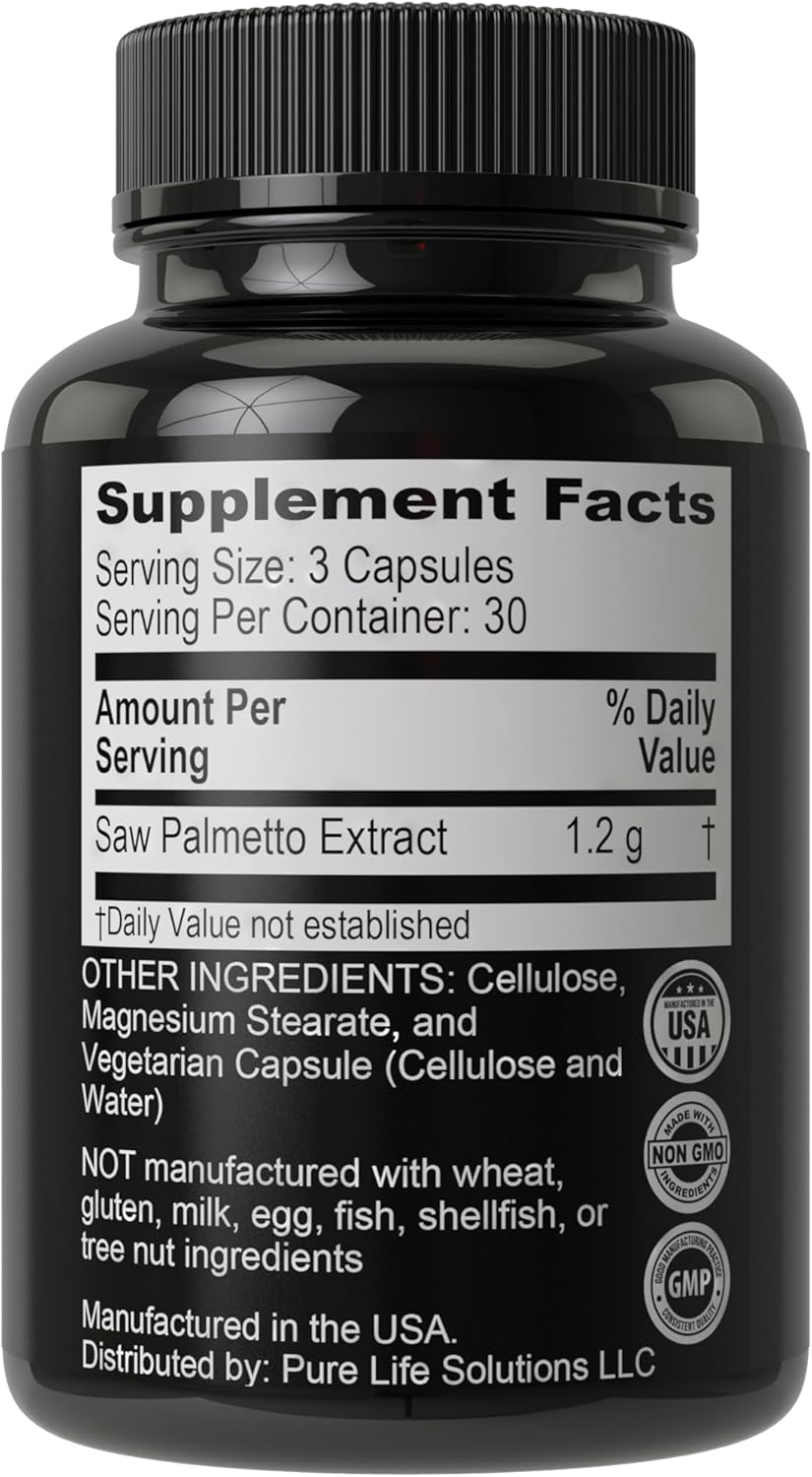 Hair Thickness Maximizer Saw Palmetto Capsules for Thicker Hair Growth & Less Shedding - DHT Blocker Supplement for Women & Men - 1200mg Serving Size