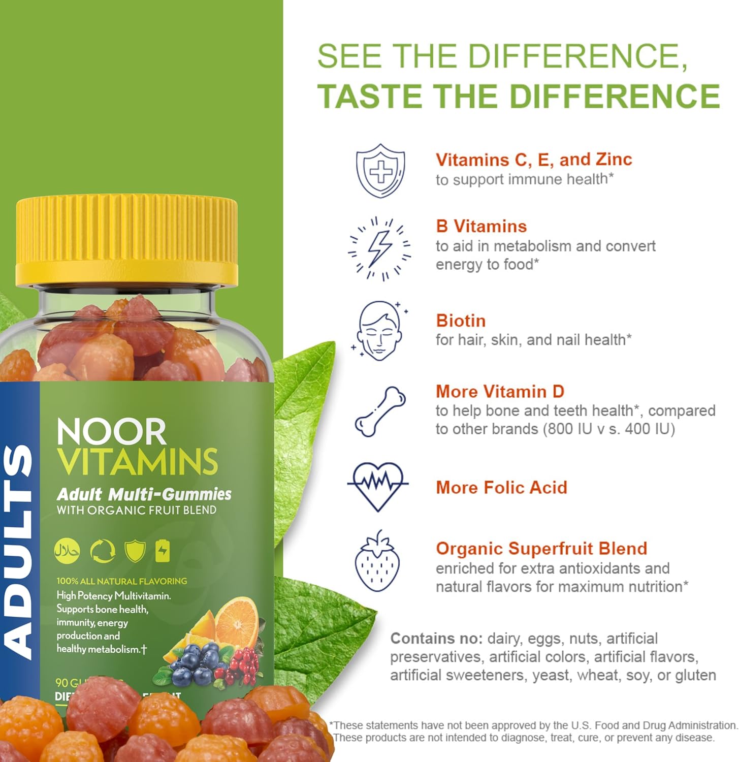Halal Adult Gummy Vitamins Bundle - 2 Bottle Value Pack from Noor Vitamins