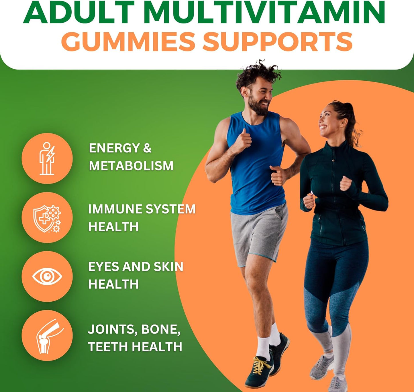 Halal Adult Multivitamin Gummies for Men and Women, Natural Fruit Flavors, Non-GMO, Made in USA