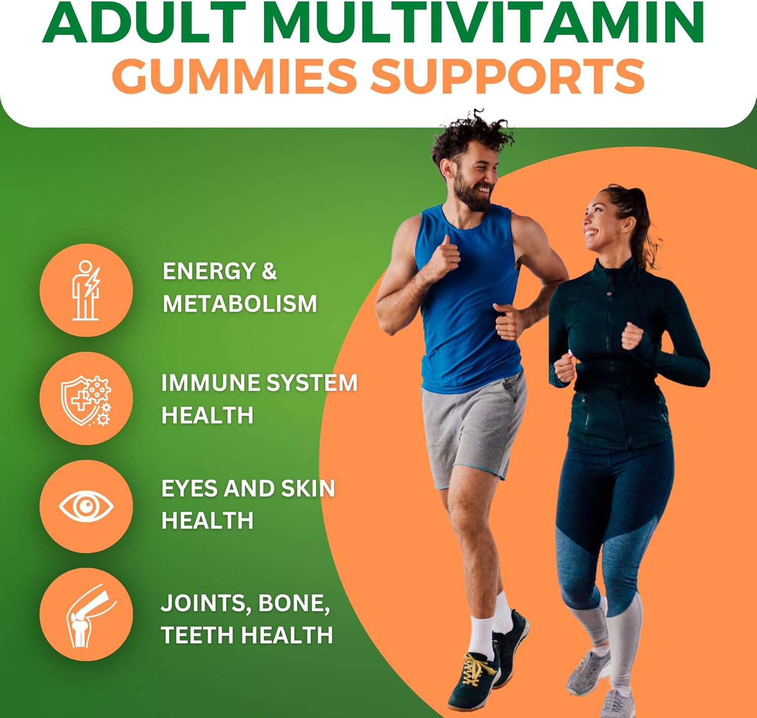 Halal Adult Multivitamin Gummies for Men and Women, Natural Fruit Flavors, Non-GMO, Made in USA
