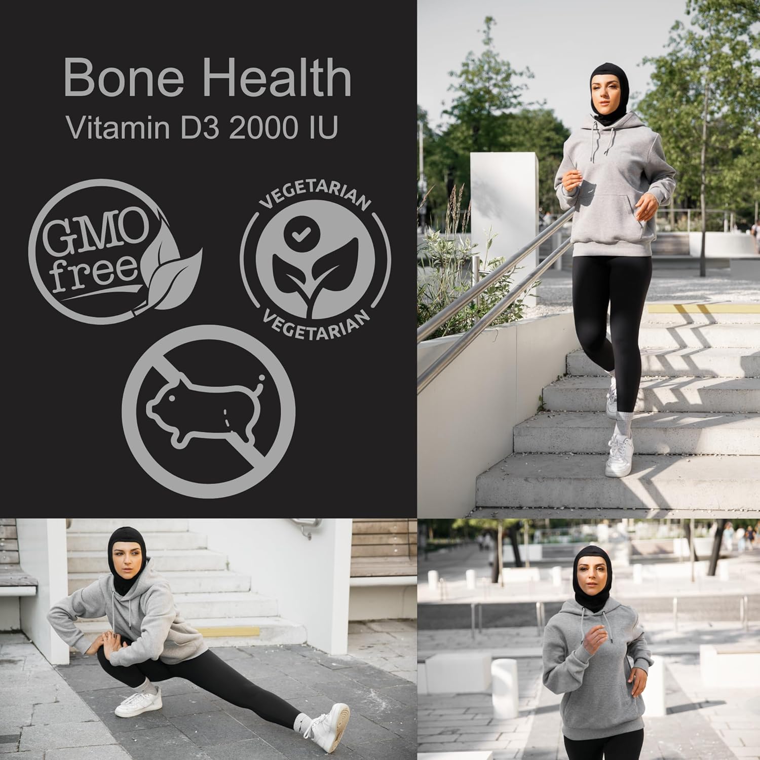 Halal Adult Vitamin D3 Gummies | 1000-2000IU | Bone, Immunity, Heart Health Support | Vegetarian, Non-GMO, Gluten-Free | 45-90 Servings
