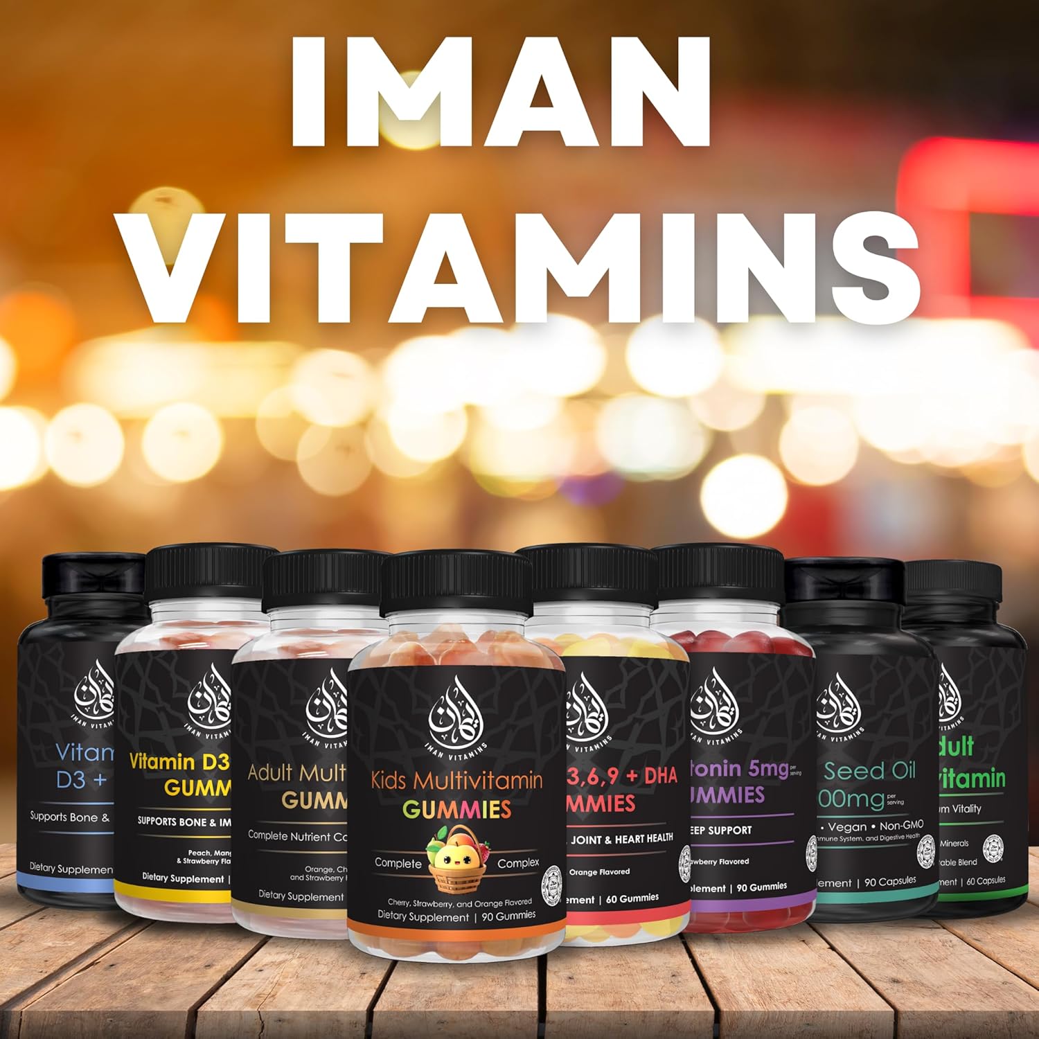 Halal Adult Vitamin D3 Gummies | 1000-2000IU | Bone, Immunity, Heart Health Support | Vegetarian, Non-GMO, Gluten-Free | 45-90 Servings