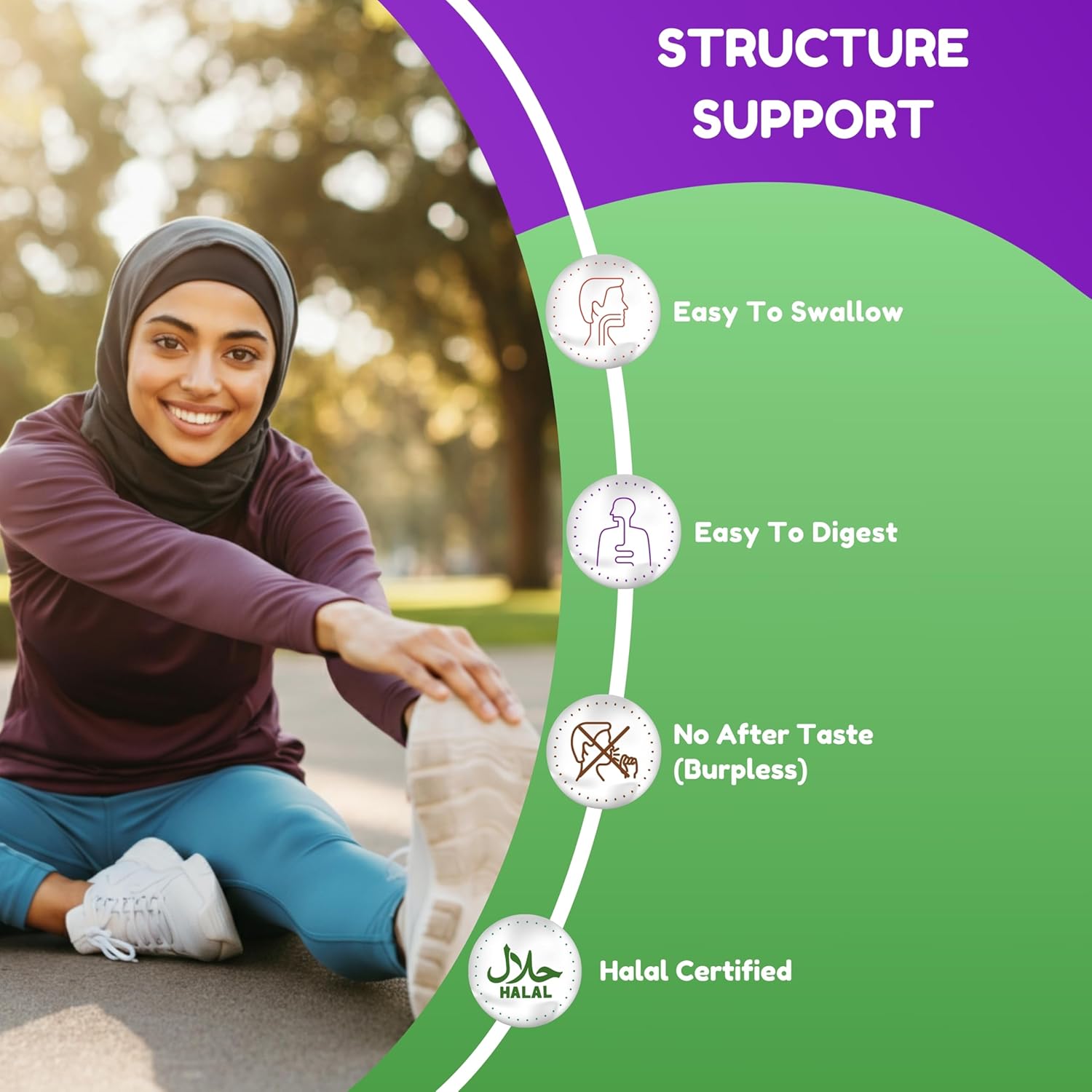Halal Joint Support Supplement for Men & Women - Glucosamine Chondroitin MSM for Mobility, Cartilage Repair & Pain Relief - Non-GMO, Gluten-Free - 135 Capsules