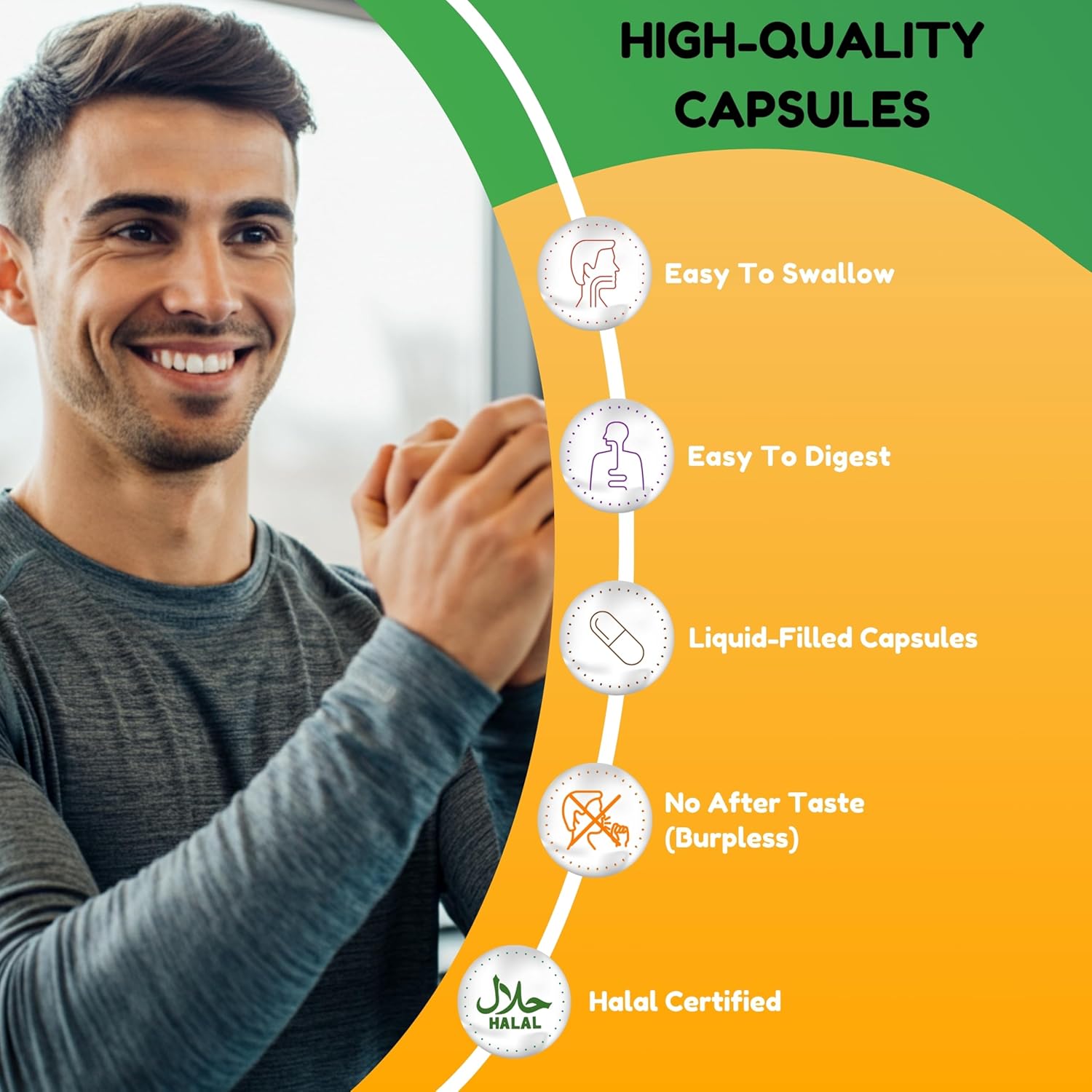 Halal Multivitamins for Women, Men & Adults with Iron, Vitamin C, D3, Zinc, Calcium, Folic Acid, CoQ10 | 30 Servings