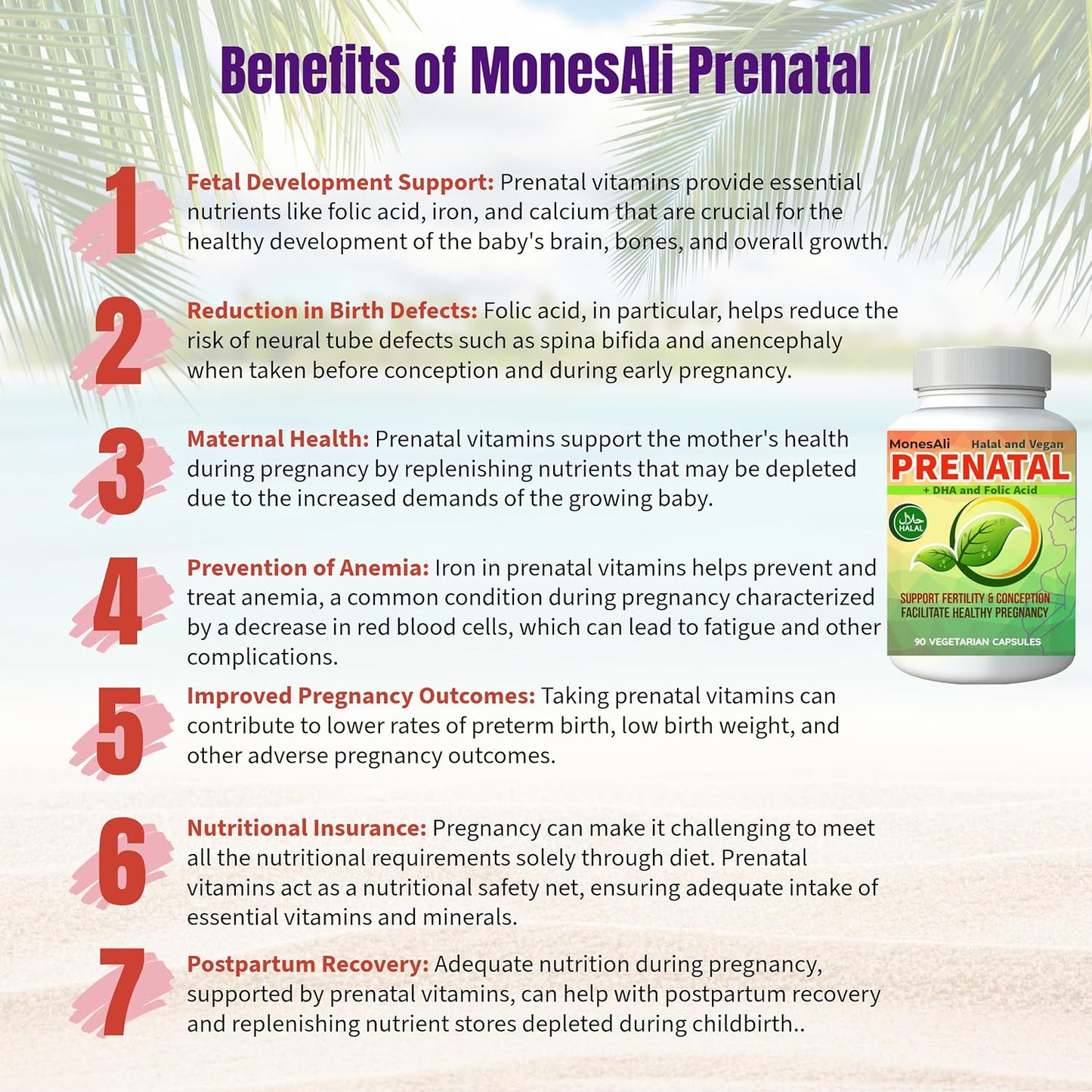 Halal Prenatal Vitamins with DHA, Folic Acid, and Vegan Formula for Women
