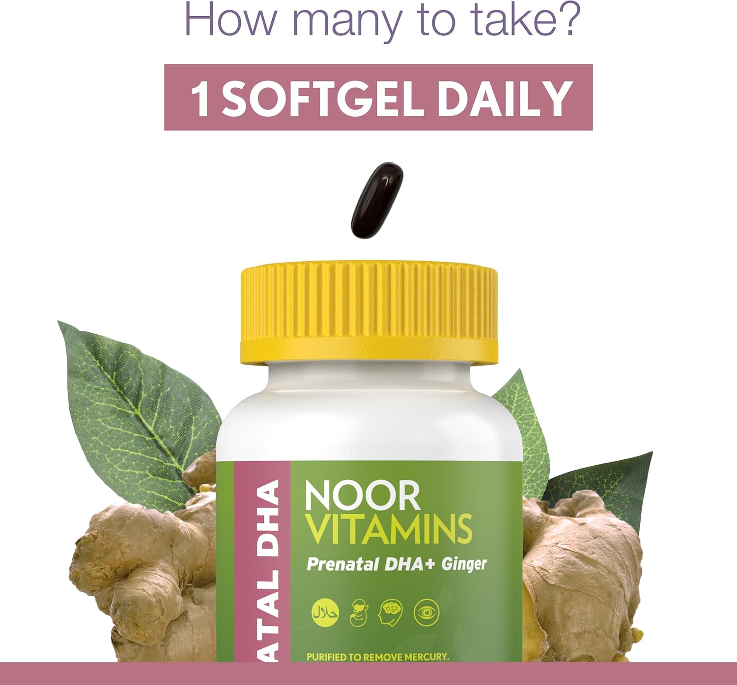 Halal Prenatal Vitamins with DHA, Folic Acid, Ginger, and Iron - 1 Month Supply for Pre/During/Post Pregnancy - BoostGo Australia