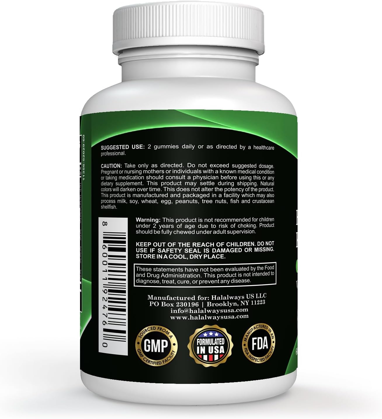 Halalways Kids Daily Gummy Multivitamin - Halal Certified with Vitamin C, D3 for Immune Support - Cherry, Strawberry, Orange Flavors - Halal Supplement