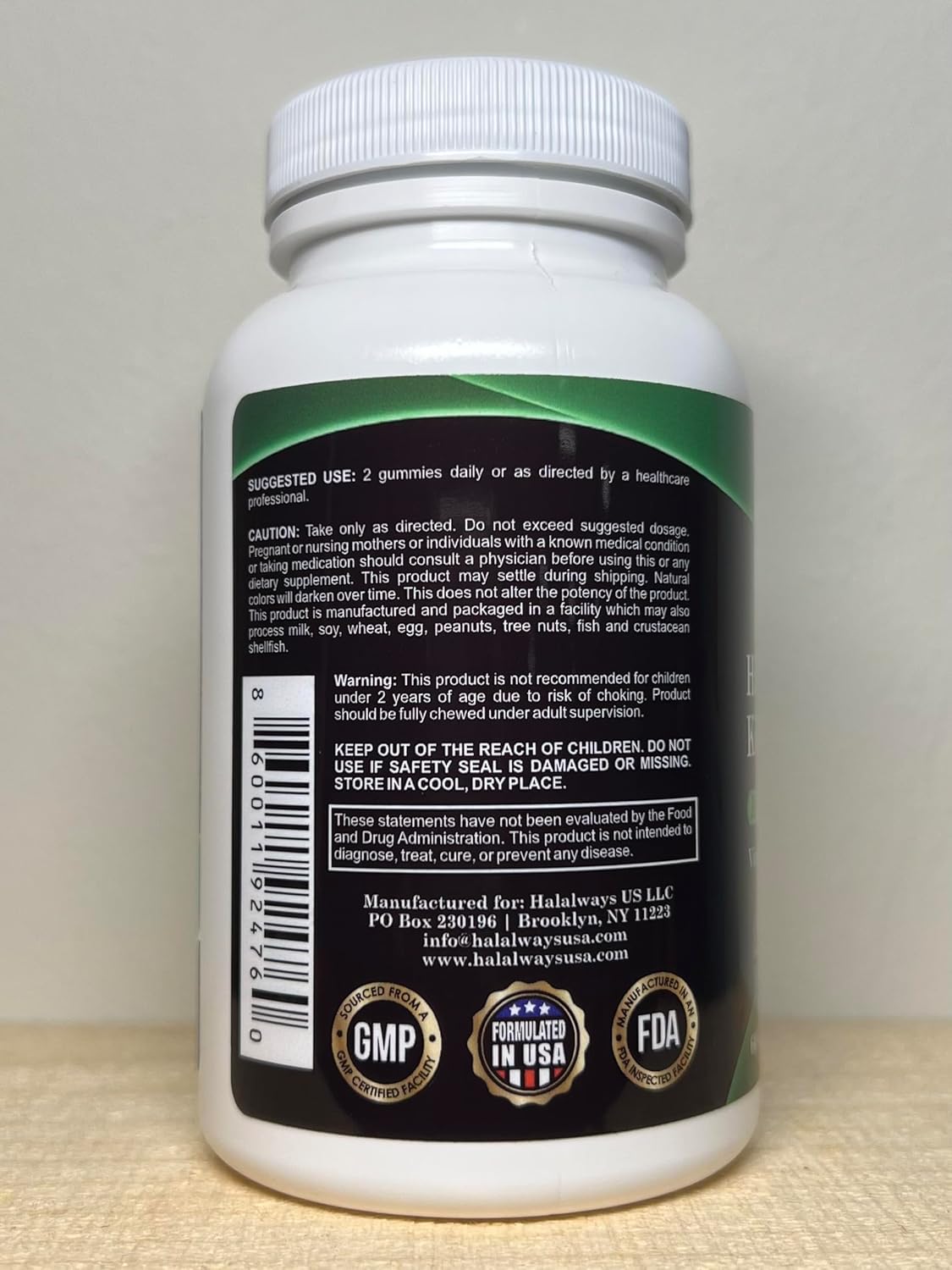 Halalways Kids Daily Gummy Multivitamin - Halal Certified with Vitamin C, D3 for Immune Support - Cherry, Strawberry, Orange Flavors - Halal Supplement