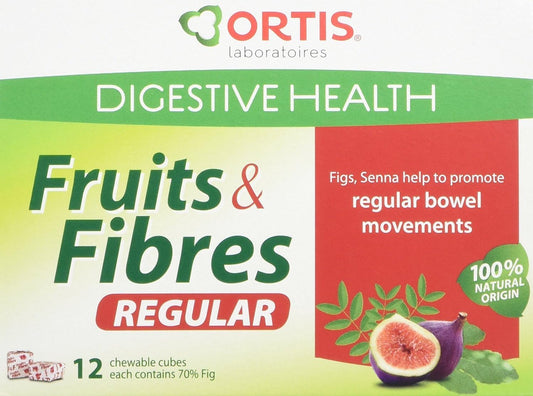 Haliborange Ortis Fruit & Fibre Cubes - Pack of 12 Delicious Fruit Cubes for Daily Fiber Intake