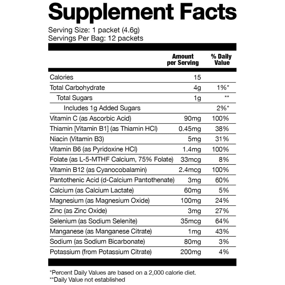 HALO Sport Peach Flavored Electrolyte Drink Mix Packets - Hydration Powder for Sports and Cycling (12 Sticks)