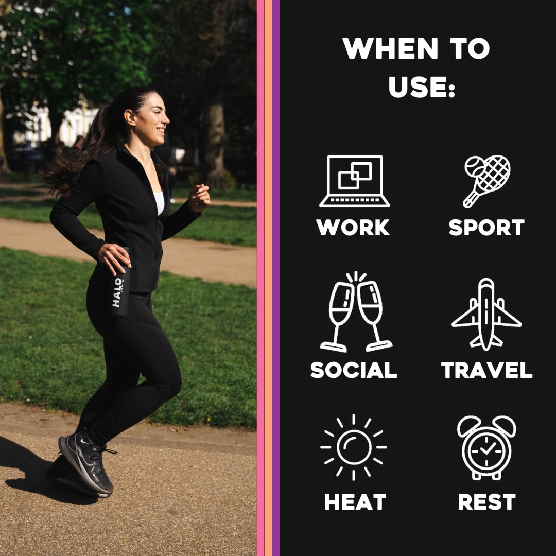 HALO Sport Peach Flavored Electrolyte Drink Mix Packets - Hydration Powder for Sports and Cycling (12 Sticks)