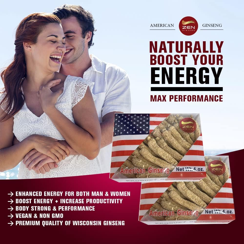 Hand-Selected American Ginseng Root - Boosts Immunity, Energy, and Stamina - 8 oz - Panax Ginseng