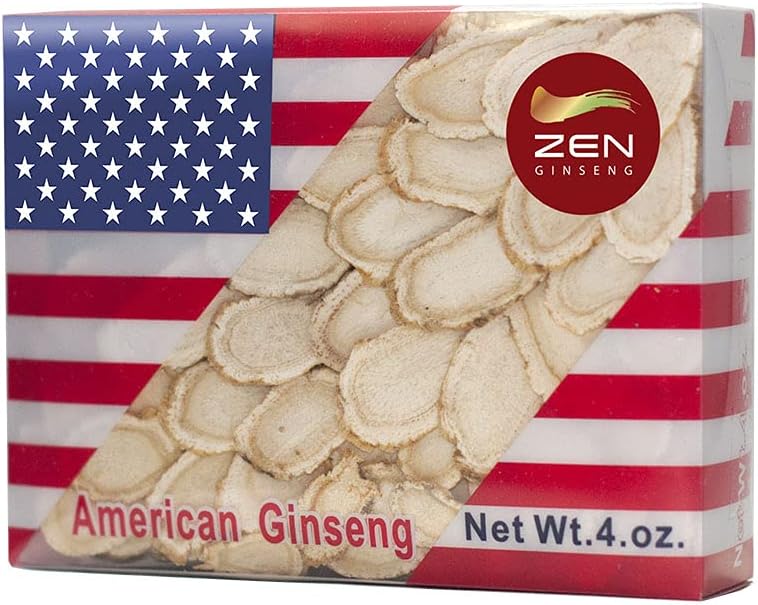 Hand Selected American Wisconsin Ginseng Slice (4 Oz.) - Boost Immune System Quickly with Zen Ginseng Box