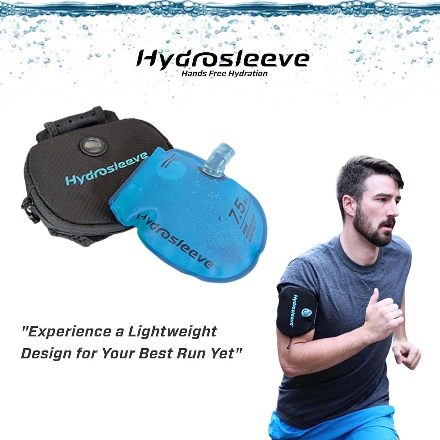 Hands-Free Hydrosleeve Hydration Pack for Running - Anti-Slosh, Insulated, Ideal for Runners, Triathletes, Marathon Training, and Trail Running
