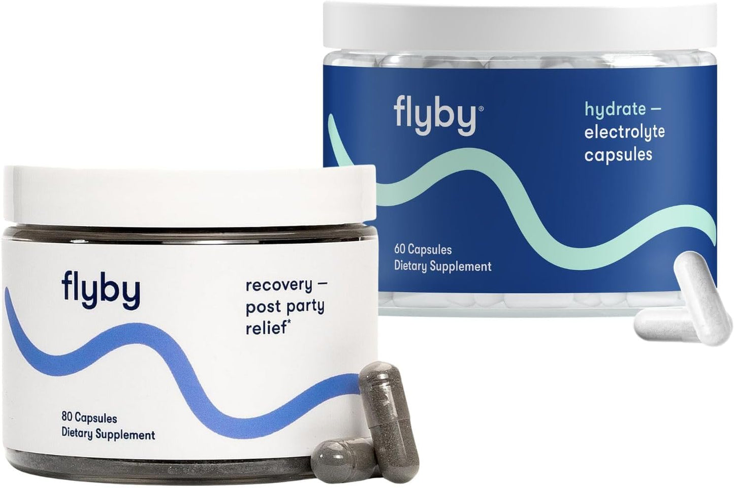 Hangover Recovery Supplement and Electrolyte Capsule Bundle - Say Goodbye to Hangovers with Flyby!™