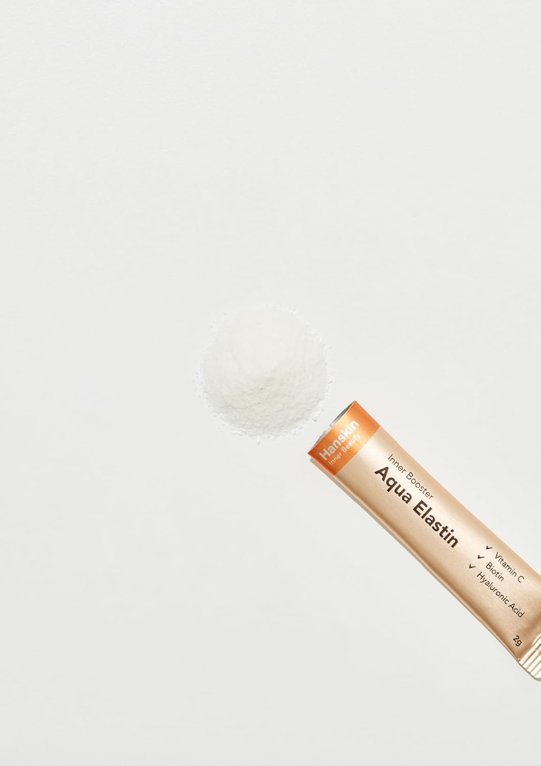 Hanskin Aqua Elastin Hyaluronic Acid Powder Packets with Biotin & Vitamin C for Skin, Hair & Nails - 30 Sticks