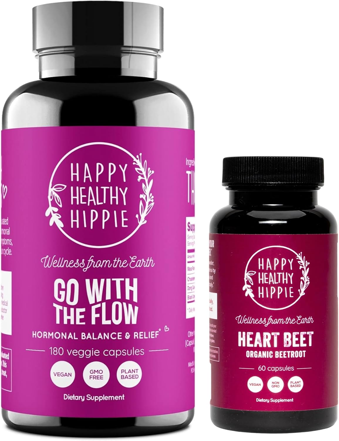 Happy Healthy Hippie Hormone Balance Supplement & Beetroot Capsules Bundle - 240 Capsules for Hormonal Balance