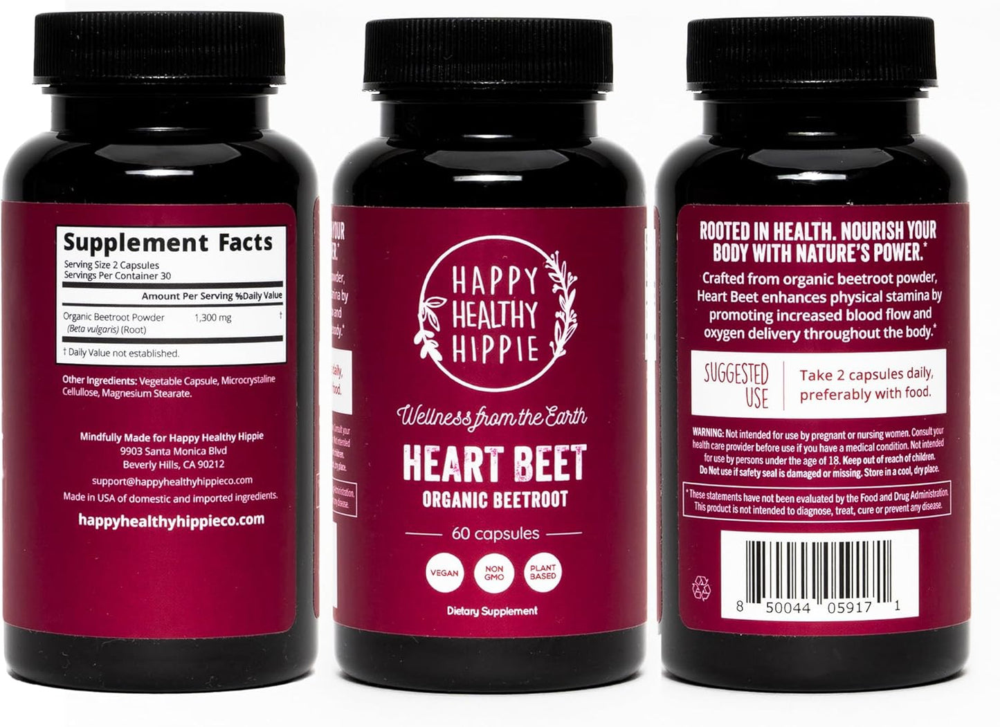 Happy Healthy Hippie Hormone Balance Supplement & Beetroot Capsules Bundle - 240 Capsules for Hormonal Balance