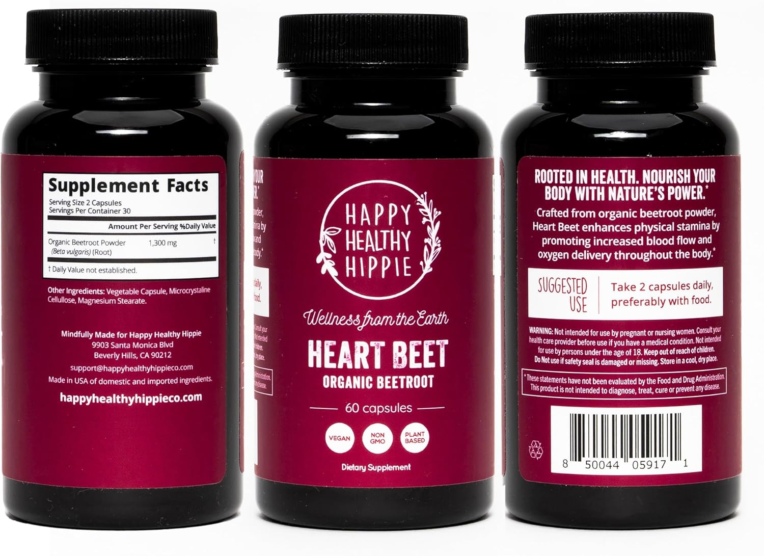 Happy Healthy Hippie Hormone Balance Supplement & Beetroot Capsules Bundle - 240 Capsules for Hormonal Balance