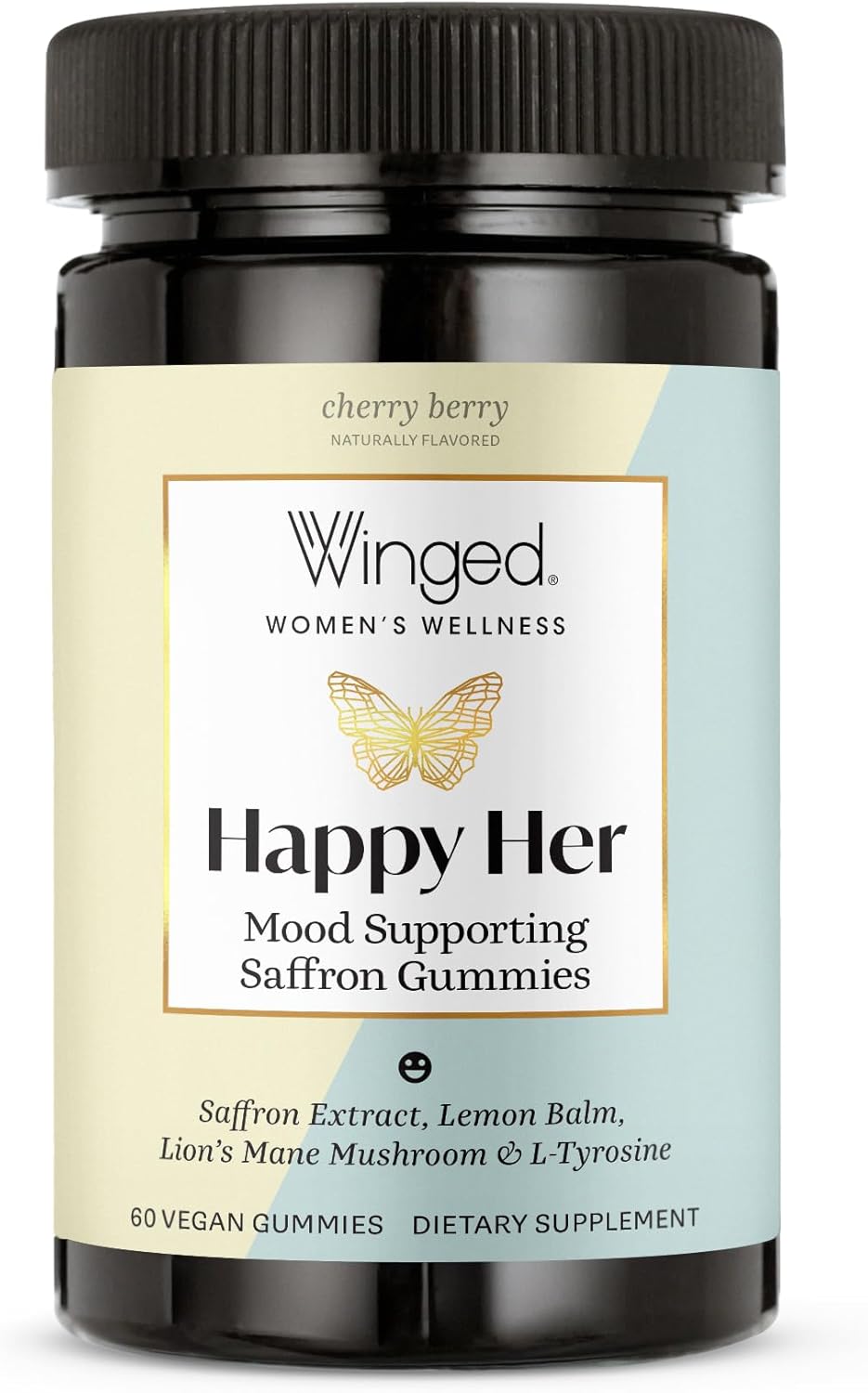 Happy Her Mood Gummies with Clinically-Studied Ingredients for Positive Feelings - Cherry Berry Flavor (60 ct)