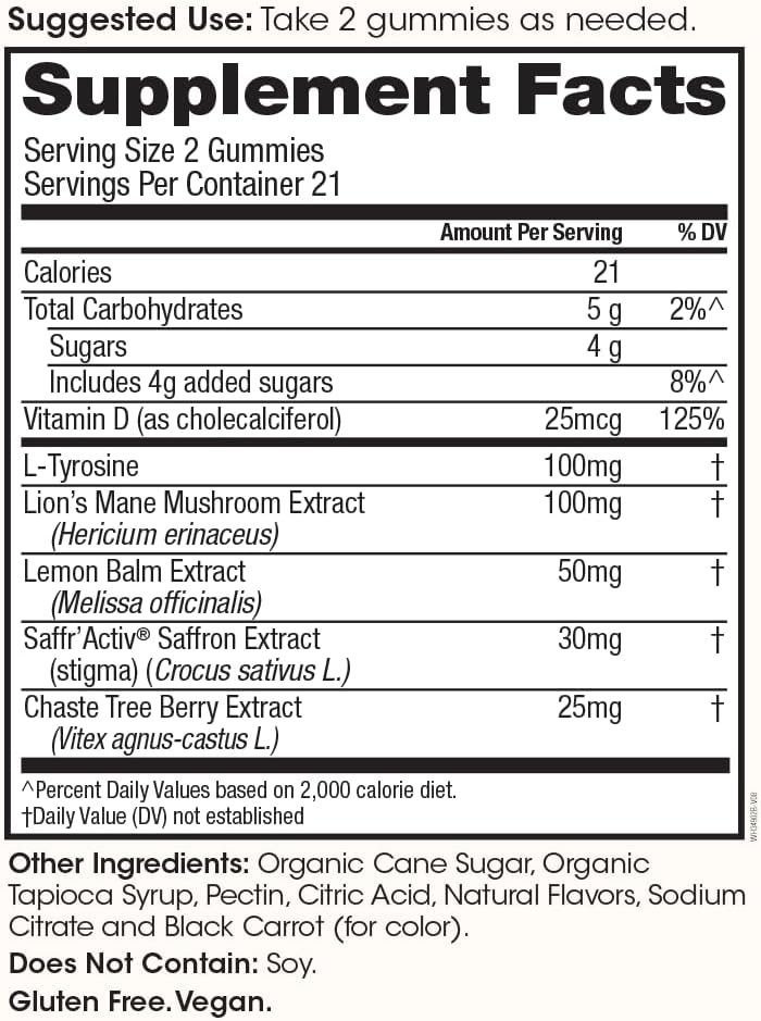 Happy Her Mood Gummies with Clinically-Studied Ingredients for Positive Feelings - Cherry Berry Flavor (60 ct)