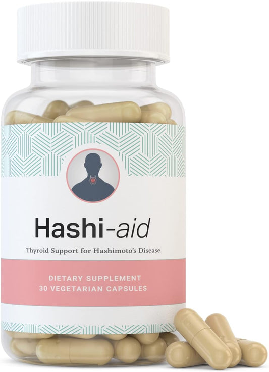 HashiAid Supplement for Hashimoto's Disease - Support for Hypothyroidism - Fight Fatigue and Balance Hormones - Turmeric, Iodine, Zinc, Selenium and More - IBDassist