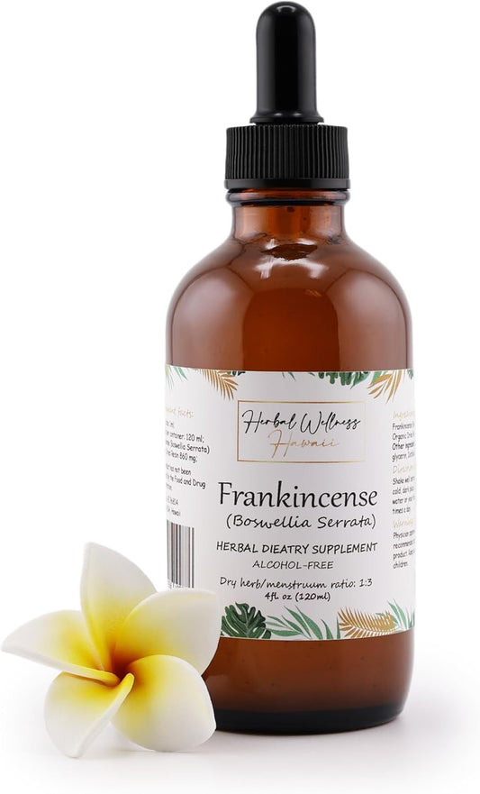 Hawaii Frankincense Liquid Extract - Alcohol-Free Boswellia Serrata Tincture, Herbal Wellness Supplement - 4 Fl.oz