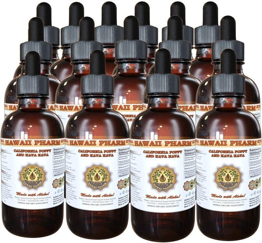 Hawaii Pharm Liquid Extract Combo: California Poppy and Kava Kava 60 oz