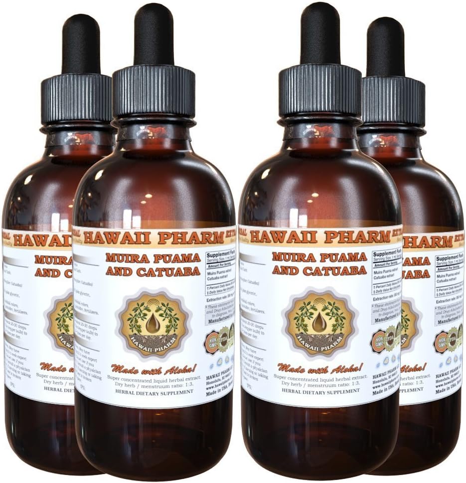 Hawaii Pharm Muira Puama and Catuaba Liquid Extract Tincture - 16 oz Supplement