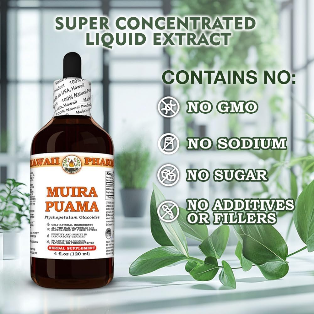 Hawaii Pharm Muira Puama Extract Tincture - Boost Desire, Memory, and Circulation - 4 fl.oz