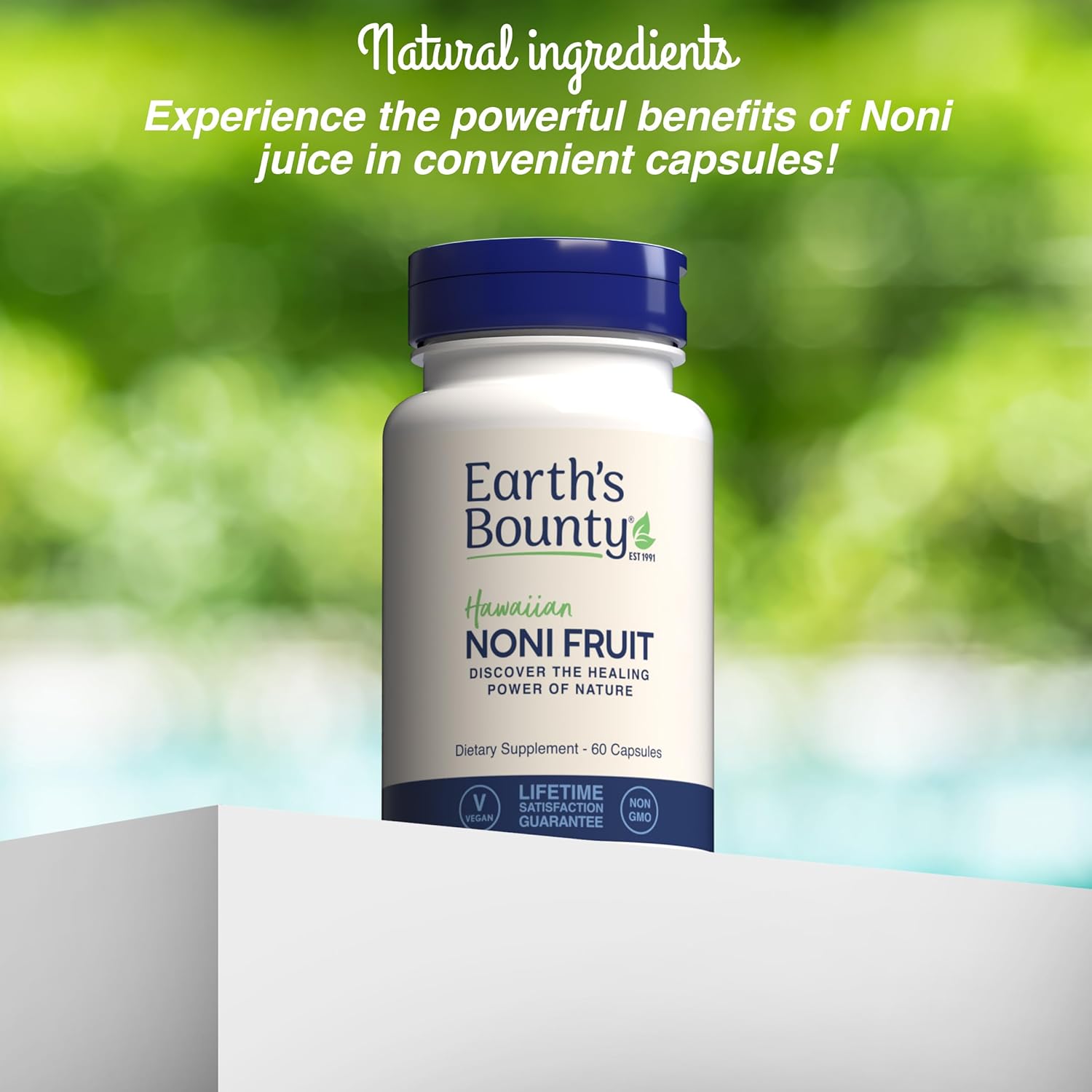 Hawaiian Noni Fruit Capsules - 60 Veggie Caps - Supports Immune System & Joint Health - 100% Pure Noni - Vegetarian Formula