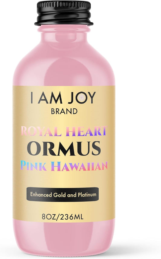 Hawaiian Pink Ormus Monoatomic Gold with Royal Heart Concentrate and Blood Cleanser Detox - 24k Colloidal Gold - Vortexed 528hz Structure - 8oz