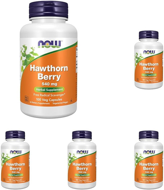 Hawthorn Berry 540mg Herbal Supplement Capsules - Pack of 500 - Free Radical Support by NOW Foods