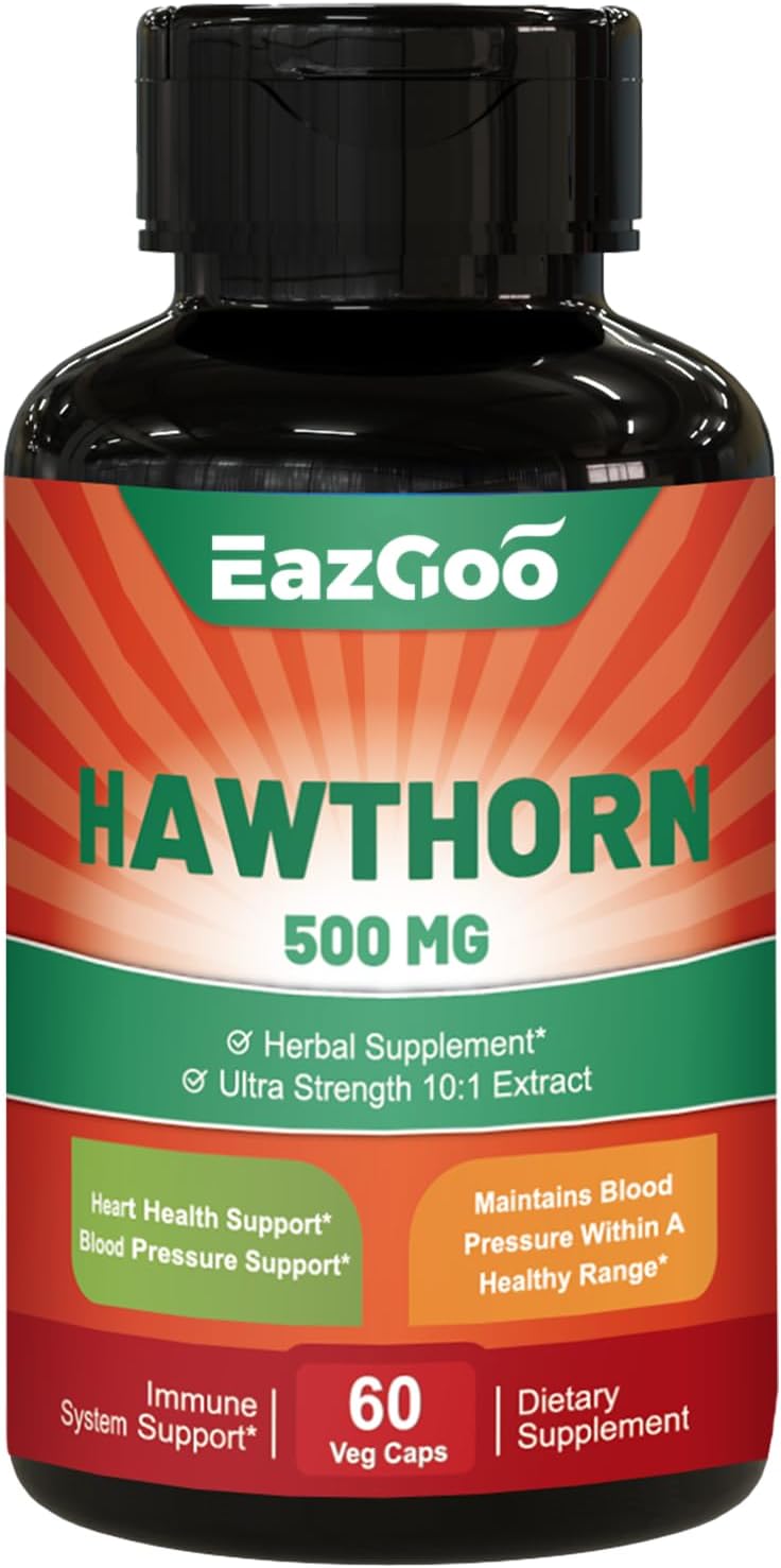 Hawthorn Berry Capsules - Vegan Antioxidant and Circulation Support Supplement (60 Capsules)