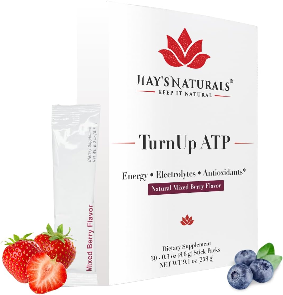 Hay's Naturals Mixed Berry Energy Drink Mix - 30 Packets | Sugar-Free with ATP, B-Vitamins, Electrolytes & Purenergy for Muscle Recovery