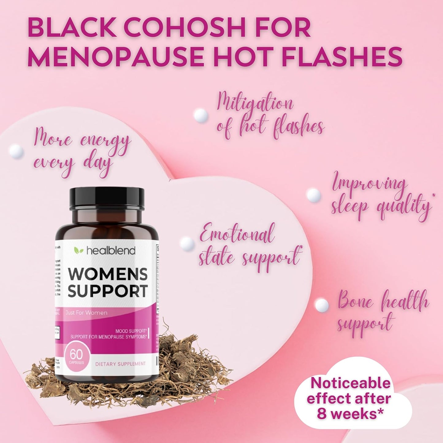 Healblend Women’s Support Complex: Advanced Formula for Menopause Symptoms - Hormone Regulation - 60 Capsules