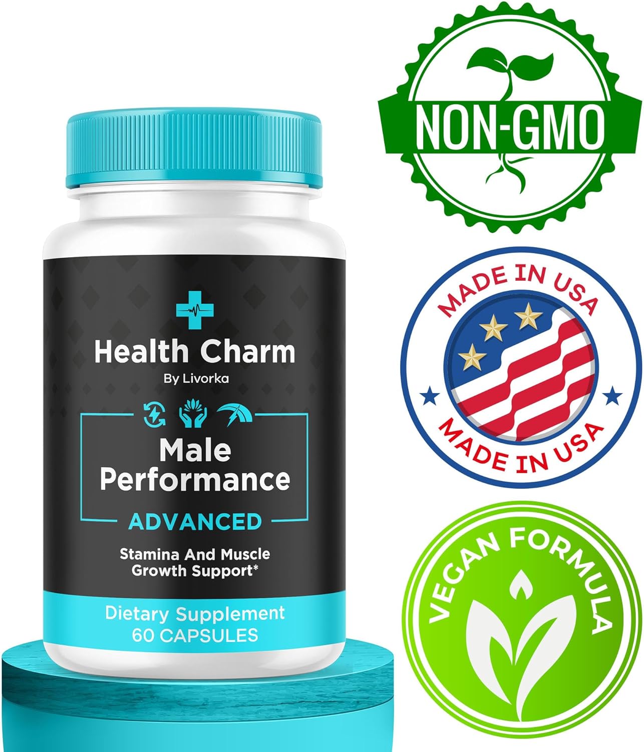 Health Charm Supplement for Men - 2 Month Supply of All Natural Health Charm Capsules