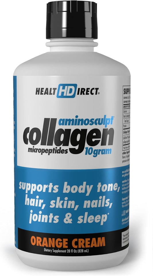 Health Direct AminoSculpt Liquid Collagen Micropeptides - 28 fl oz - 28 Servings - 10g Premium Medical-Grade Liquid Collagen for Women - Orange Cream Flavor - BoostGo Australia
