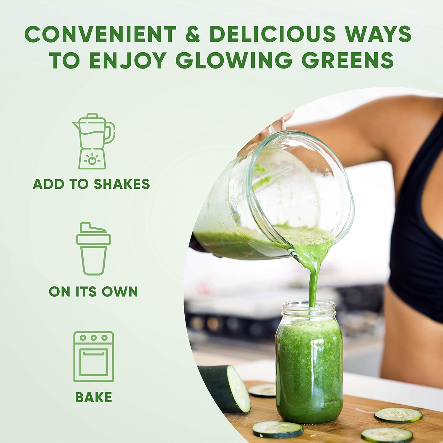 Health Logics Glowing Greens Superfood Powder with Collagen Peptides for Immune, Digestive, and Gut Health Support - Antioxidant Rich Blend with Prebiotics and Probiotics to Improve Wellness