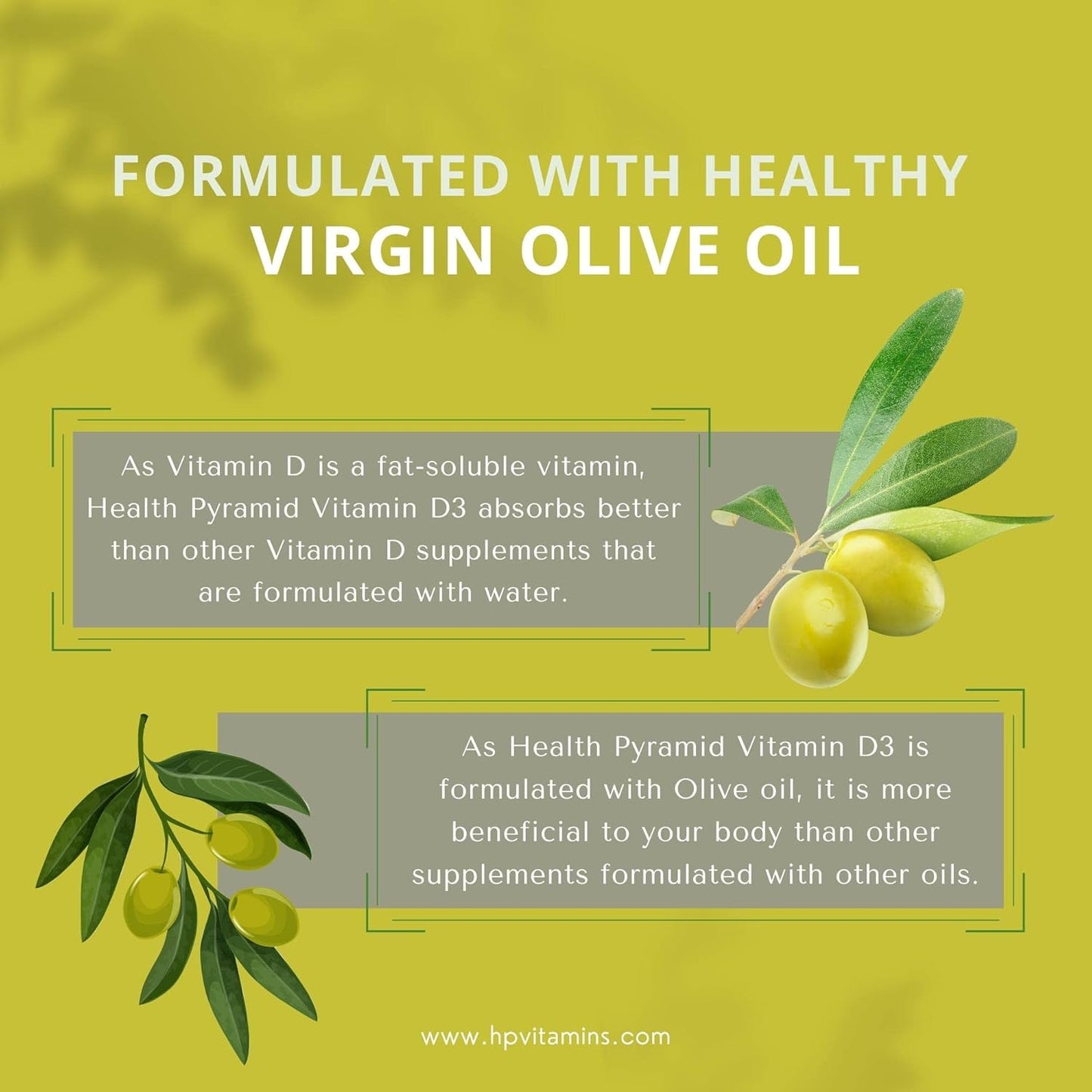 Health Pyramid Vitamin D3 Softgel 4000 IU - Easy to Swallow Supplement for Bone and Immune Health