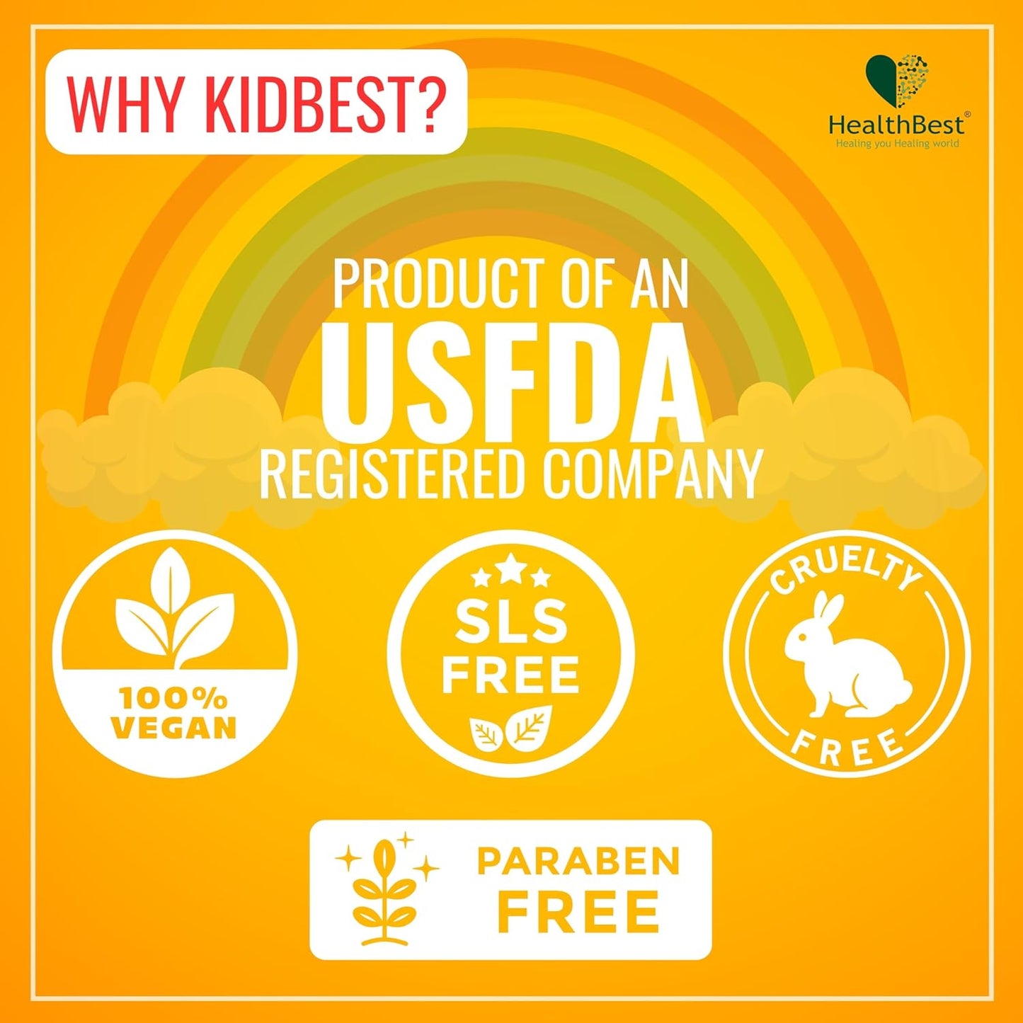 HealthBest Kidbest Appetite Stimulant Syrup for Children 3-13 Years | Boost Hunger | Support Healthy Weight | Gluten-Free Formula with L-Lysine HCI and B Vitamins | 200 ml