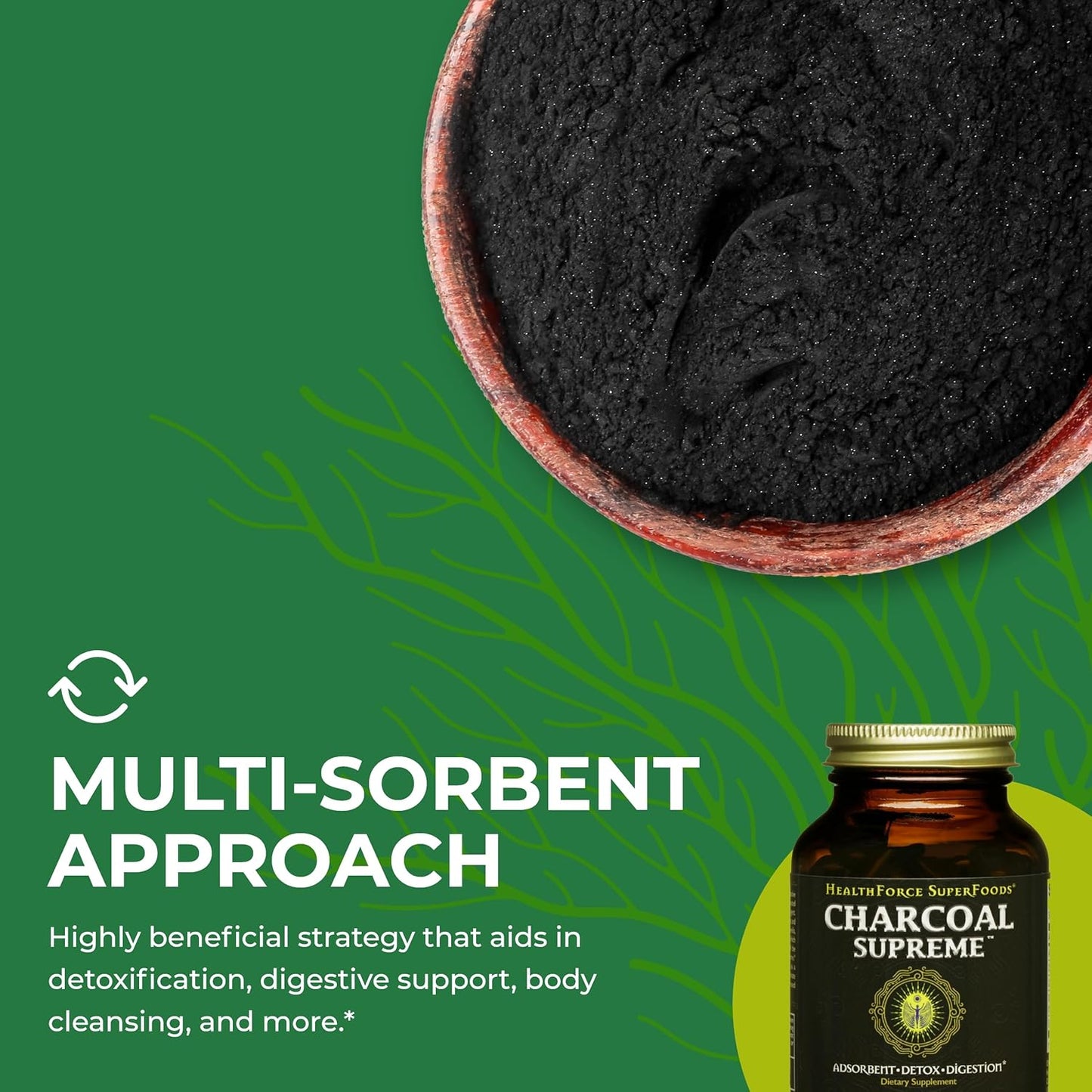 HealthForce SuperFoods Charcoal Supreme Vegan Capsules - 120 Count