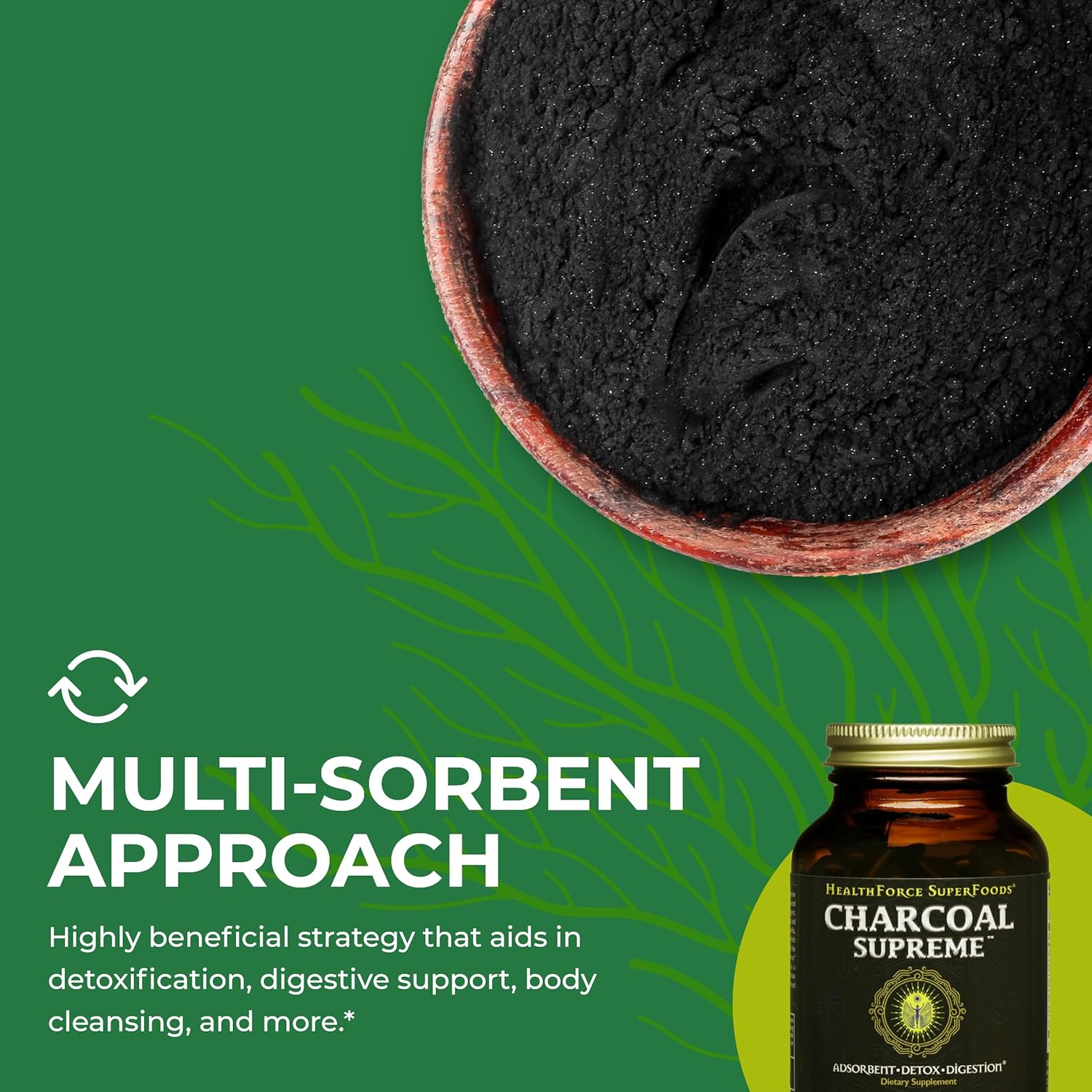 HealthForce SuperFoods Charcoal Supreme Vegan Capsules - 120 Count