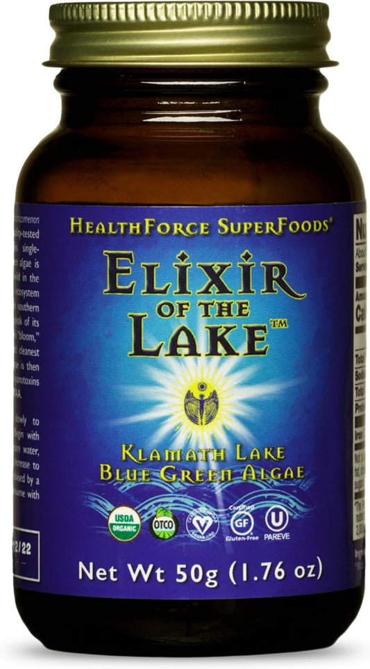 HealthForce SuperFoods Elixir of The Lake - 50g Jar - Organic Blue-Green Algae Supplement