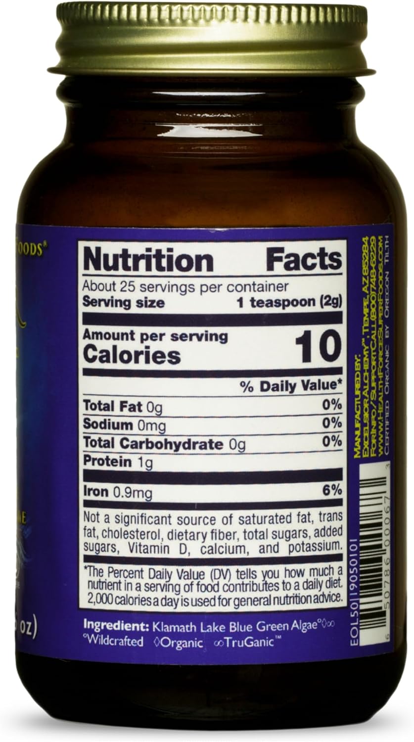 HealthForce SuperFoods Elixir of The Lake - 50g Jar - Organic Blue-Green Algae Supplement