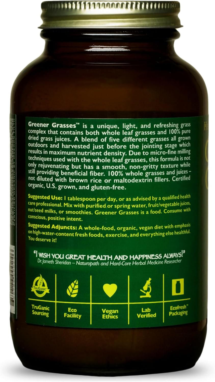 HealthForce SuperFoods Greener Grasses - Nutrient-Dense 5 Oz Powder for Optimal Health and Wellness