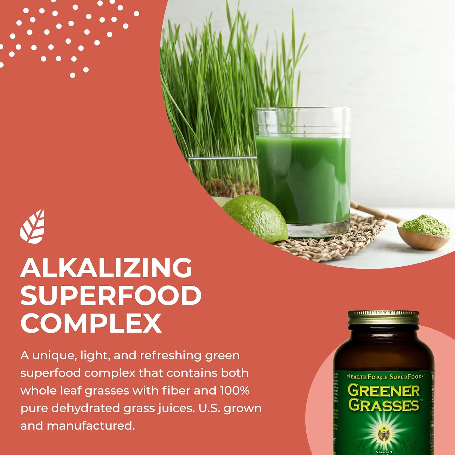 HealthForce SuperFoods Greener Grasses - Nutrient-Dense 5 Oz Powder for Optimal Health and Wellness