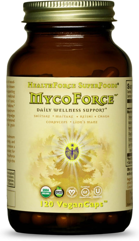 HealthForce SuperFoods MycoForce Capsules - 120 Count - Vegan Formula